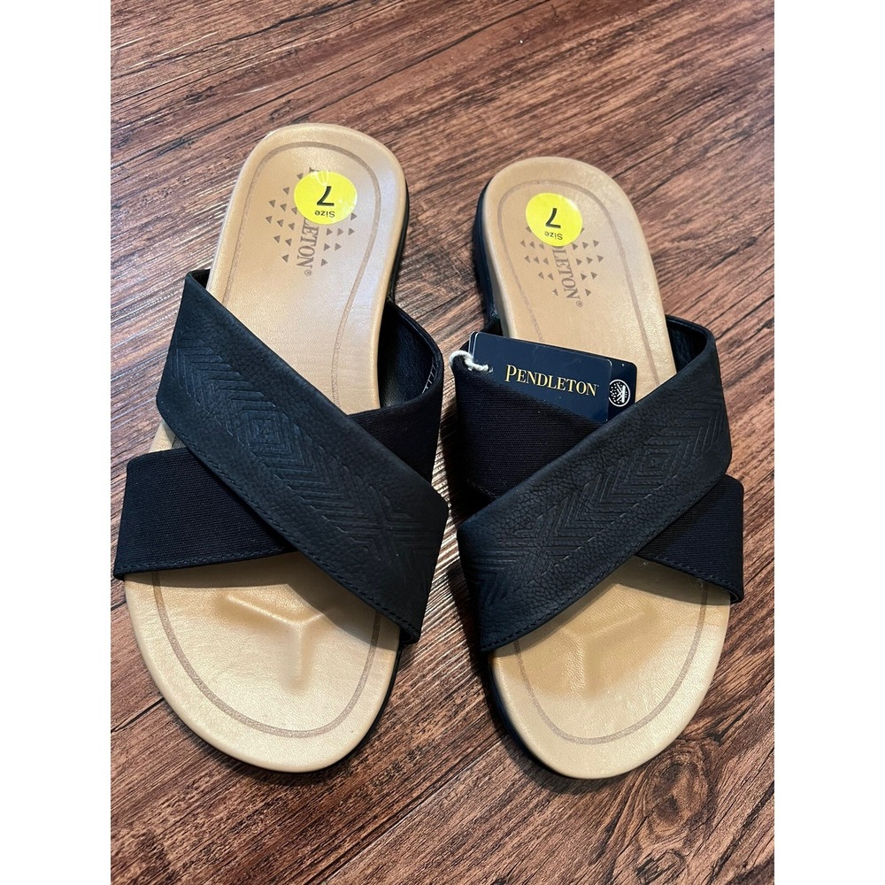 Pendleton Women's Slides Sandals Size 7 Black Water Resistant New